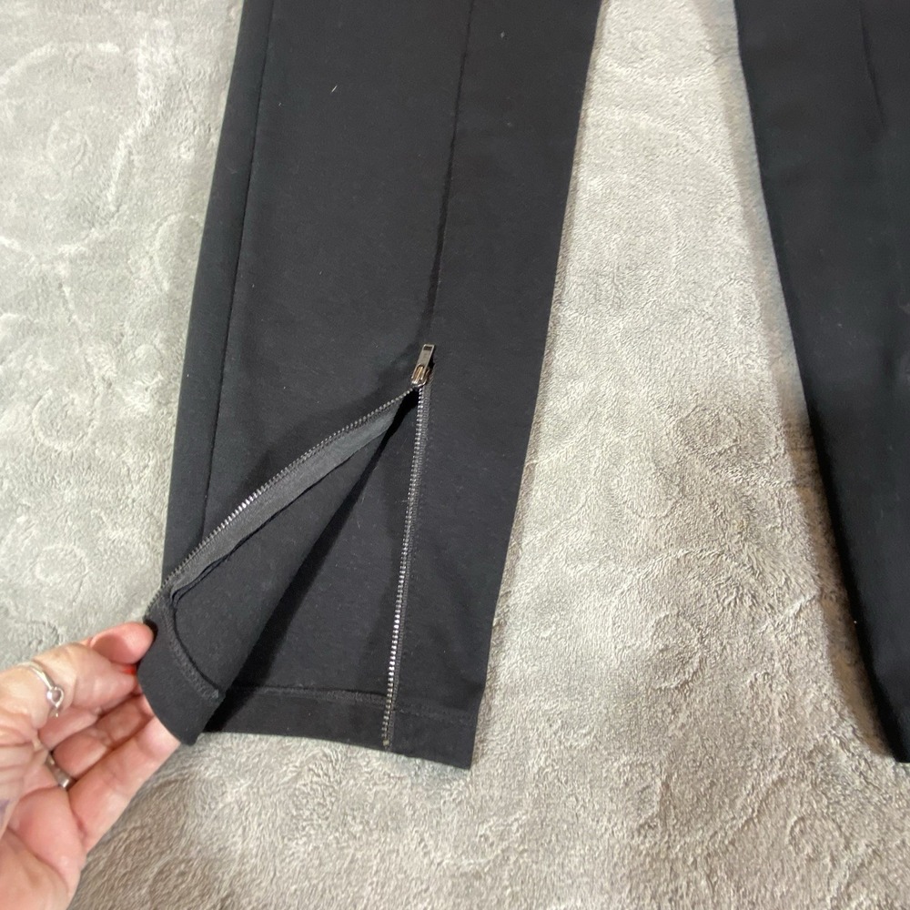 Eileen Fisher Black Stretch Slim Pants Small Petite Zip Hem Rayon Blend Pull-On - Picture 4 of 11